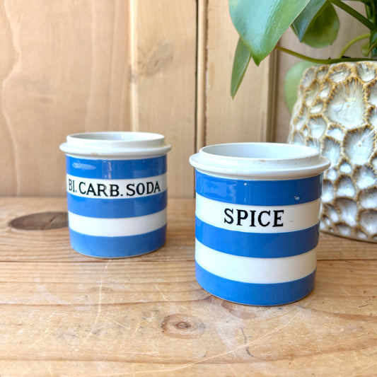 TG Green Blue and White Small Storage Jars