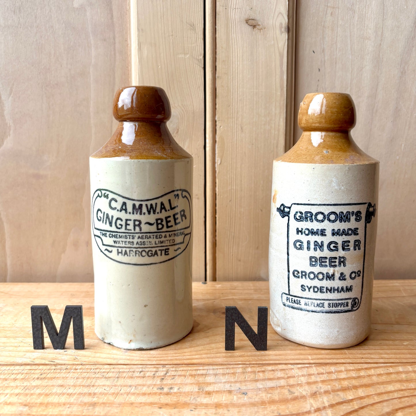 Antique Stone Ginger beer bottles