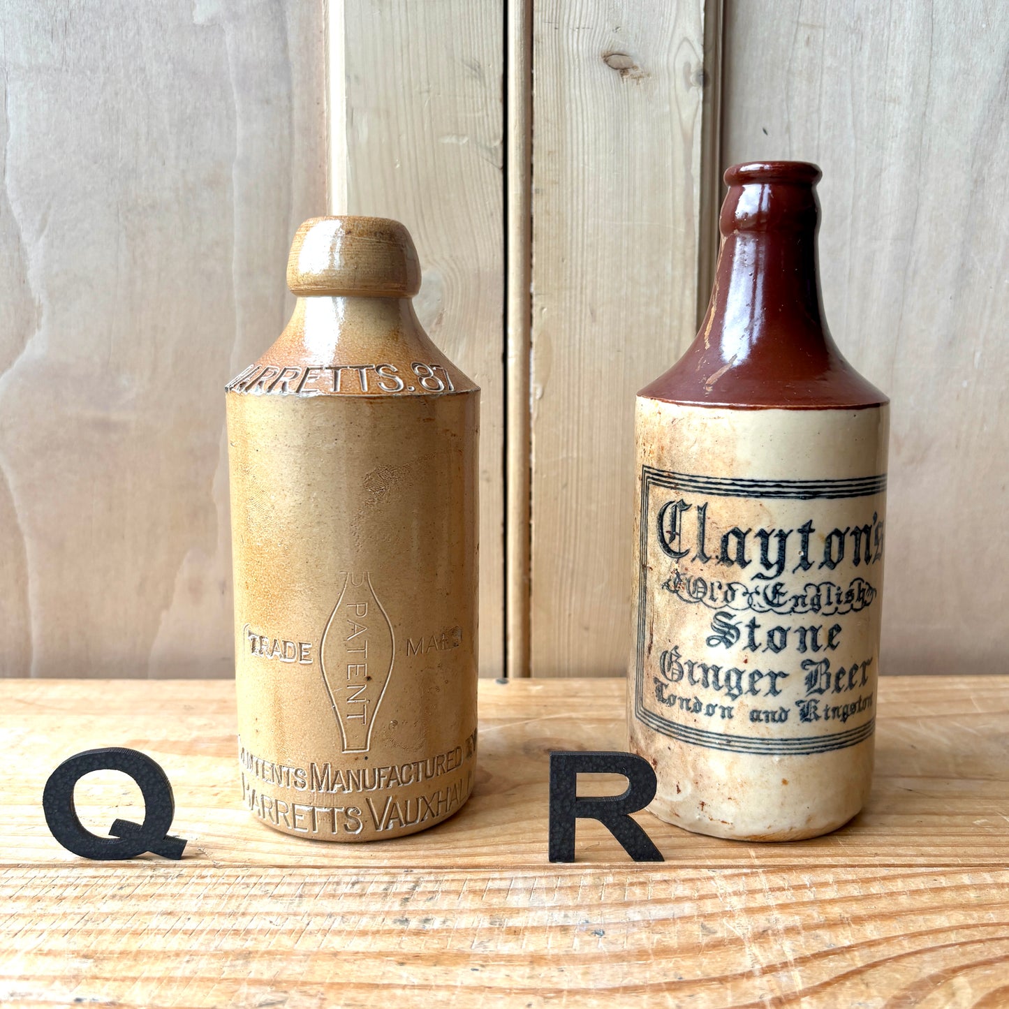 Antique Stone Ginger beer bottles