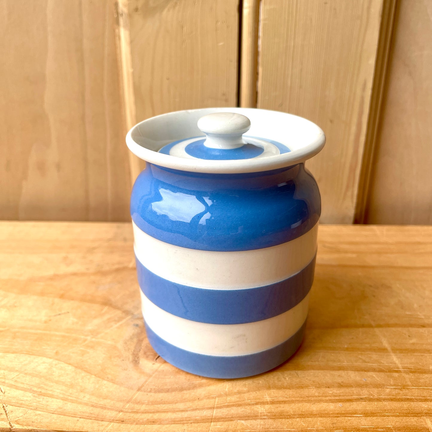 TG Green Blue and White Small Canister