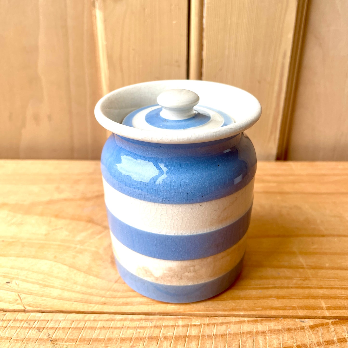 TG Green Blue and White Small Canister