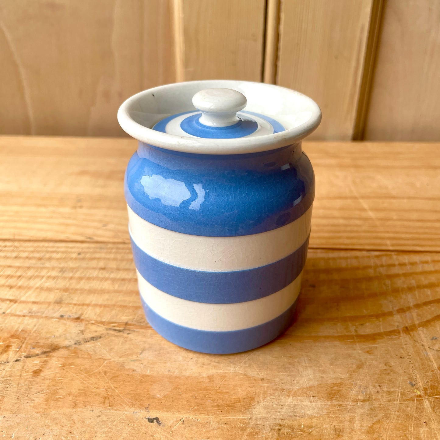 TG Green Blue and White Small Canister
