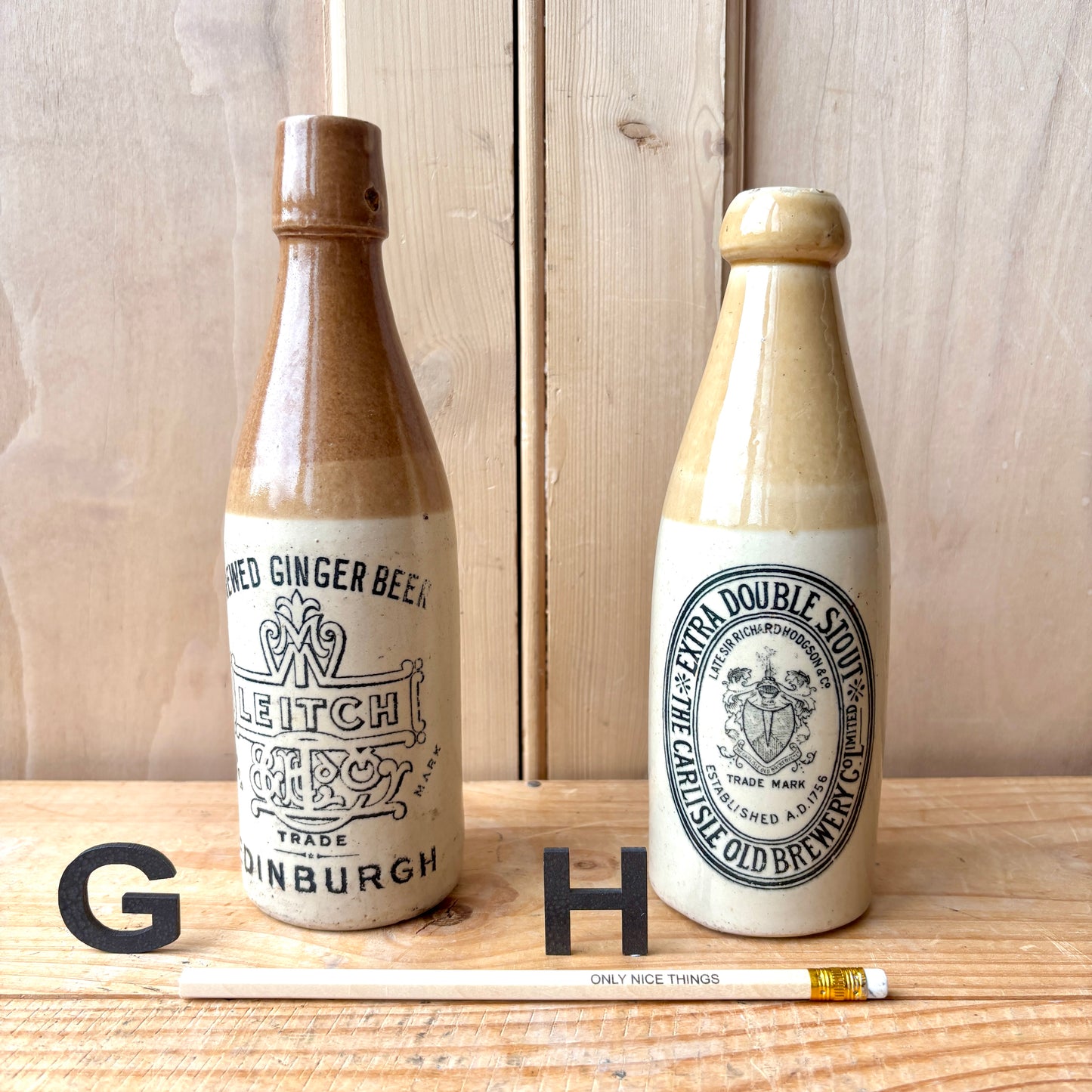 Antique Stone Ginger beer bottles
