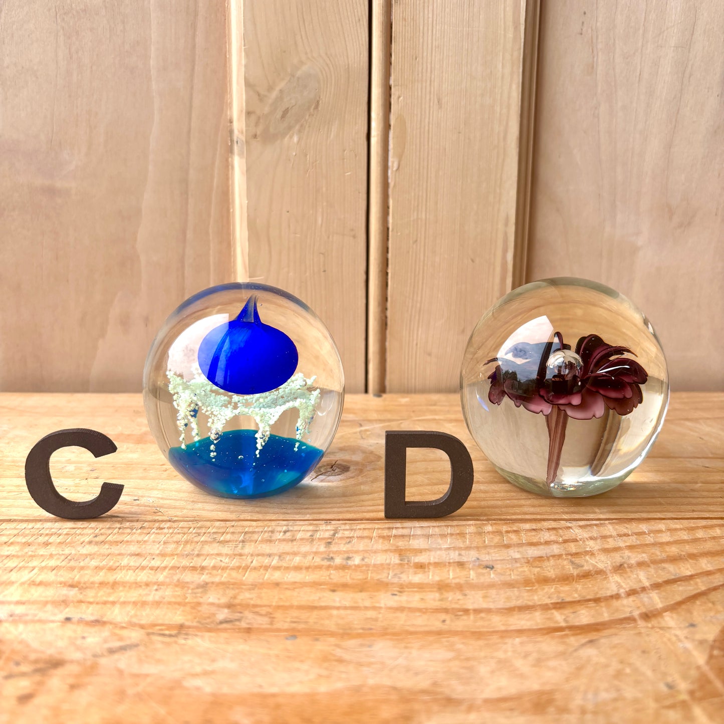 Vintage handblown glass paperweights