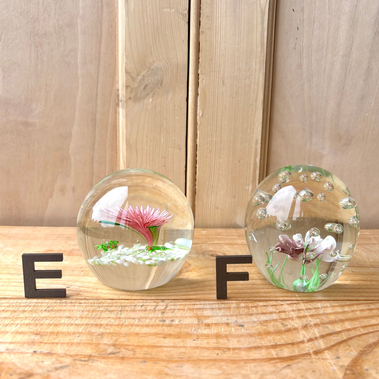 Vintage handblown glass paperweights
