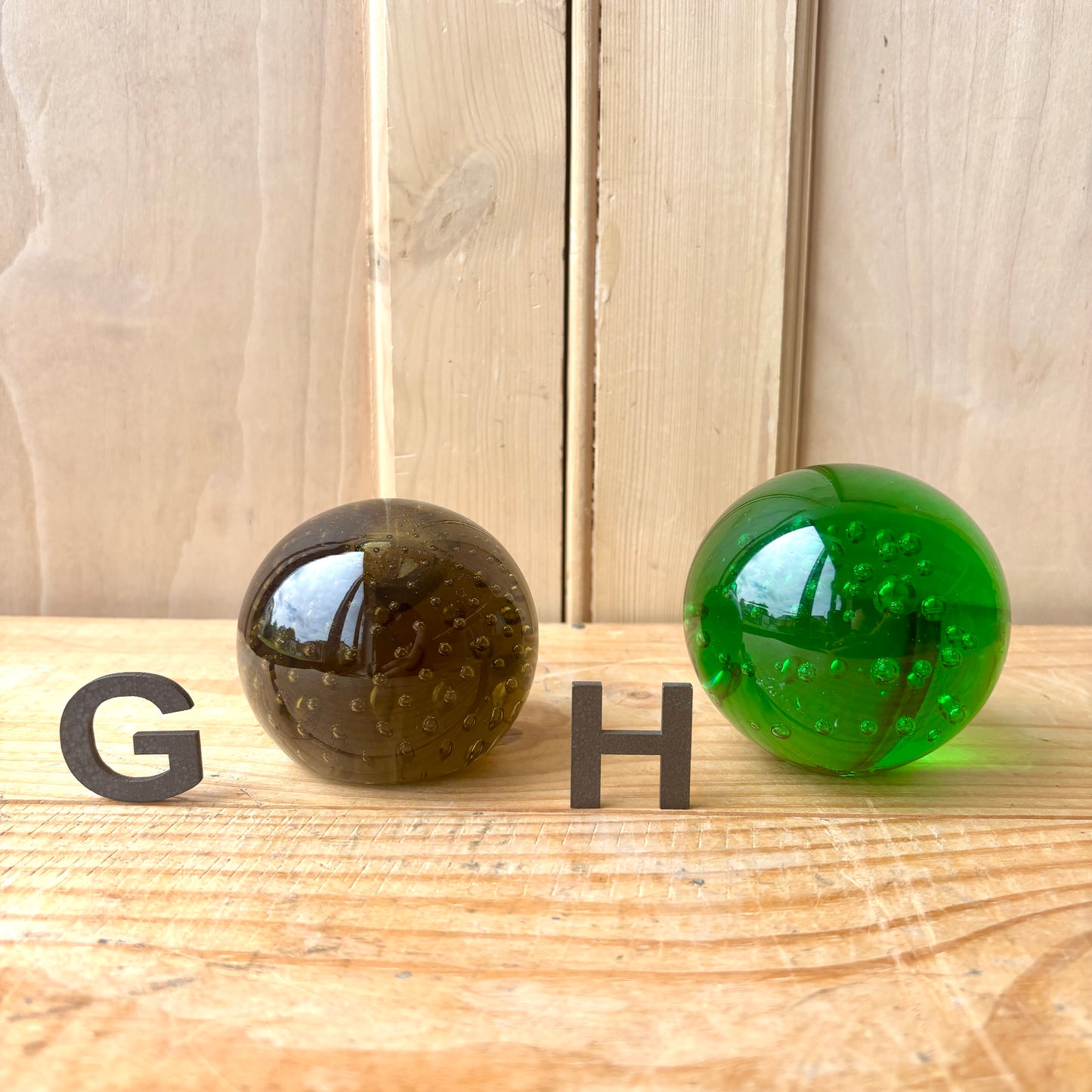 Vintage handblown glass paperweights