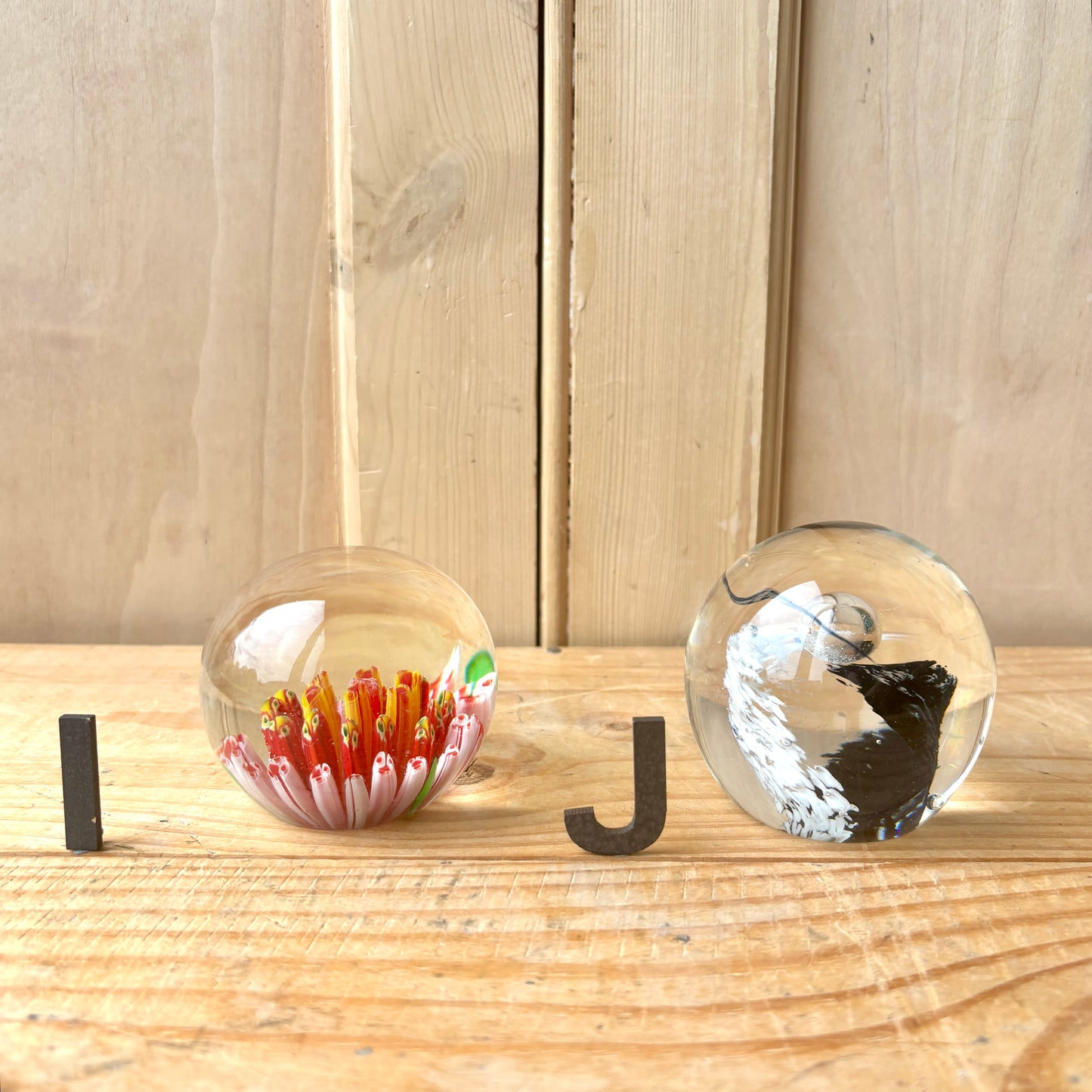 Vintage handblown glass paperweights