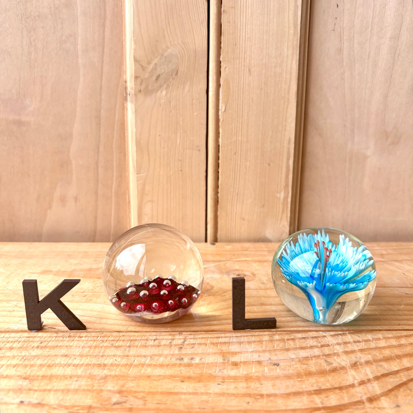 Vintage handblown glass paperweights