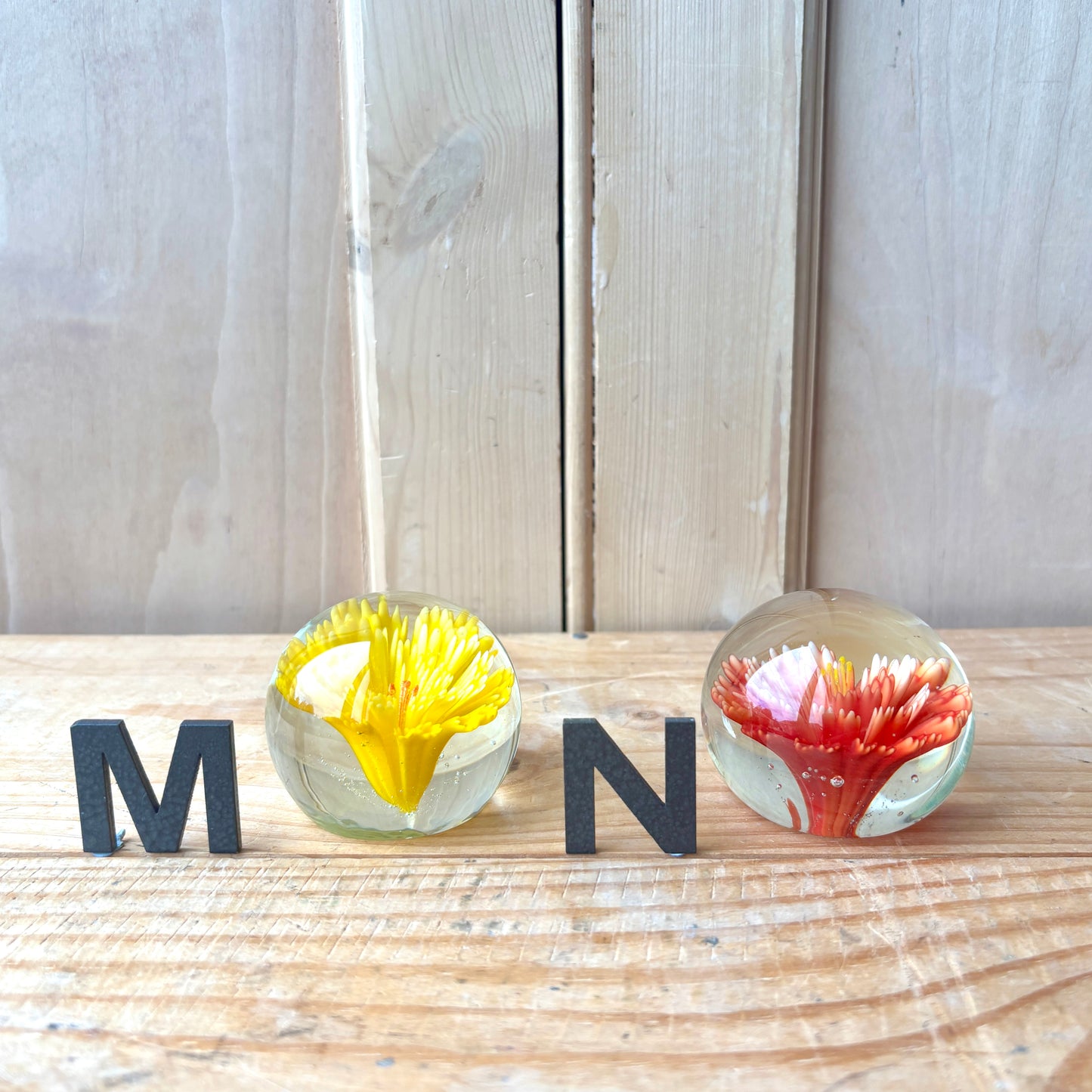Vintage handblown glass paperweights