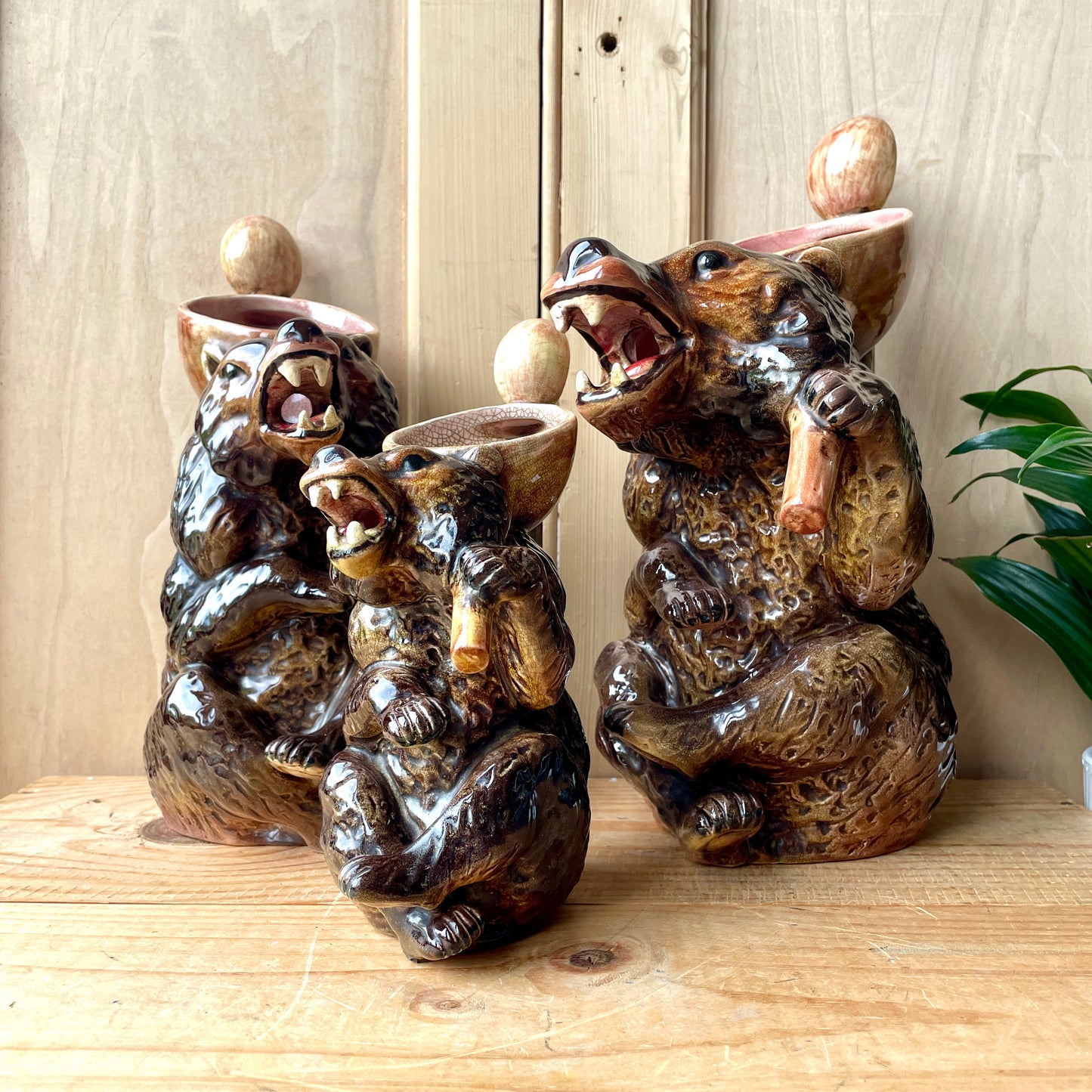 Set of Three Antique Joseph Holdcroft Syrup Jugs