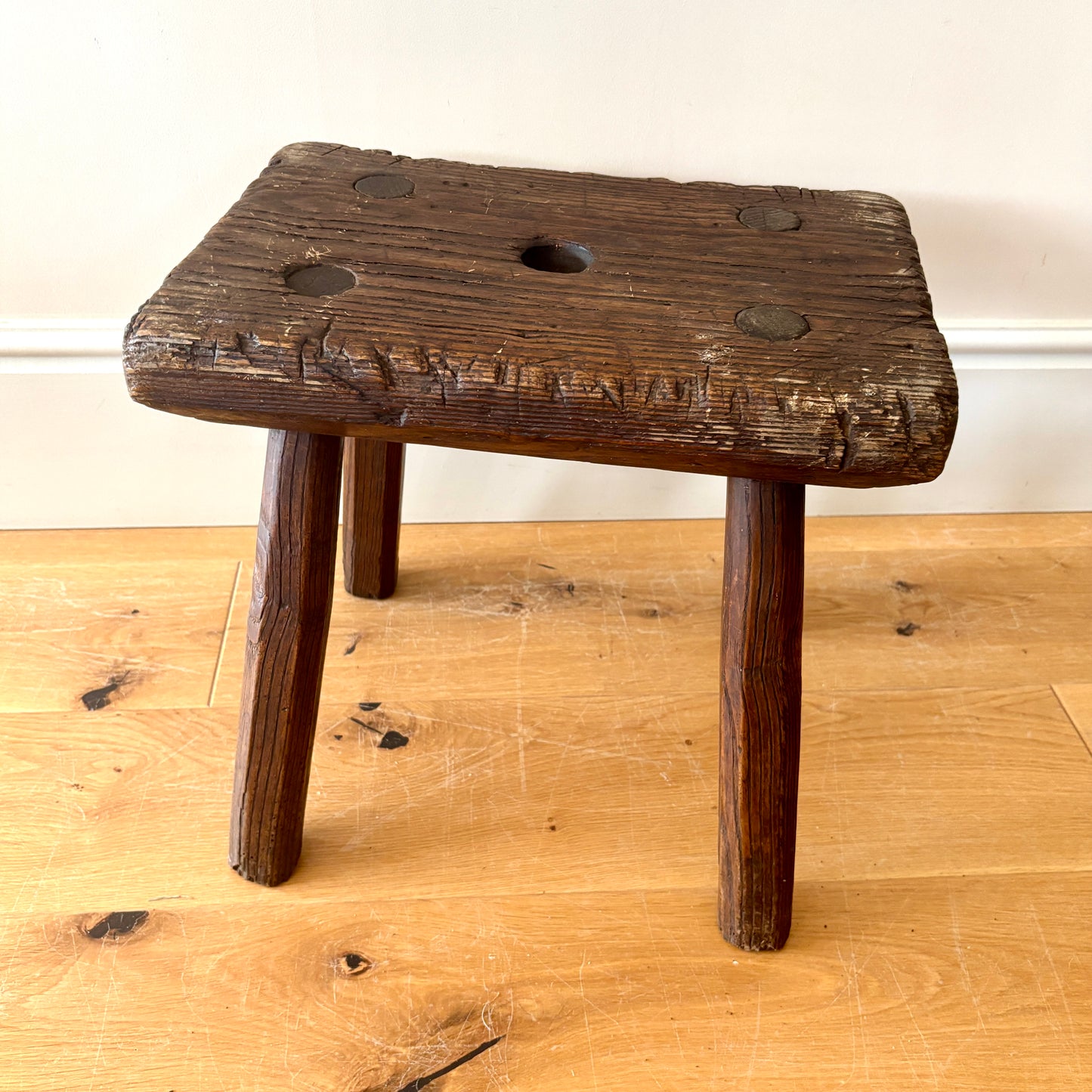 Rustic Heavy Handmade Hardwood stool