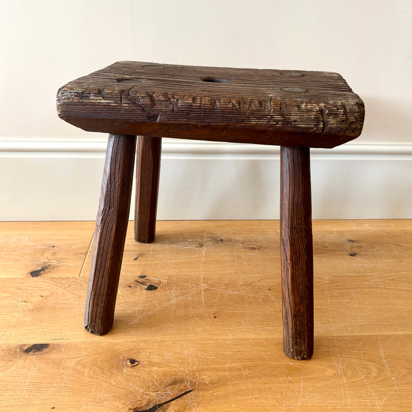 Rustic Heavy Handmade Hardwood stool