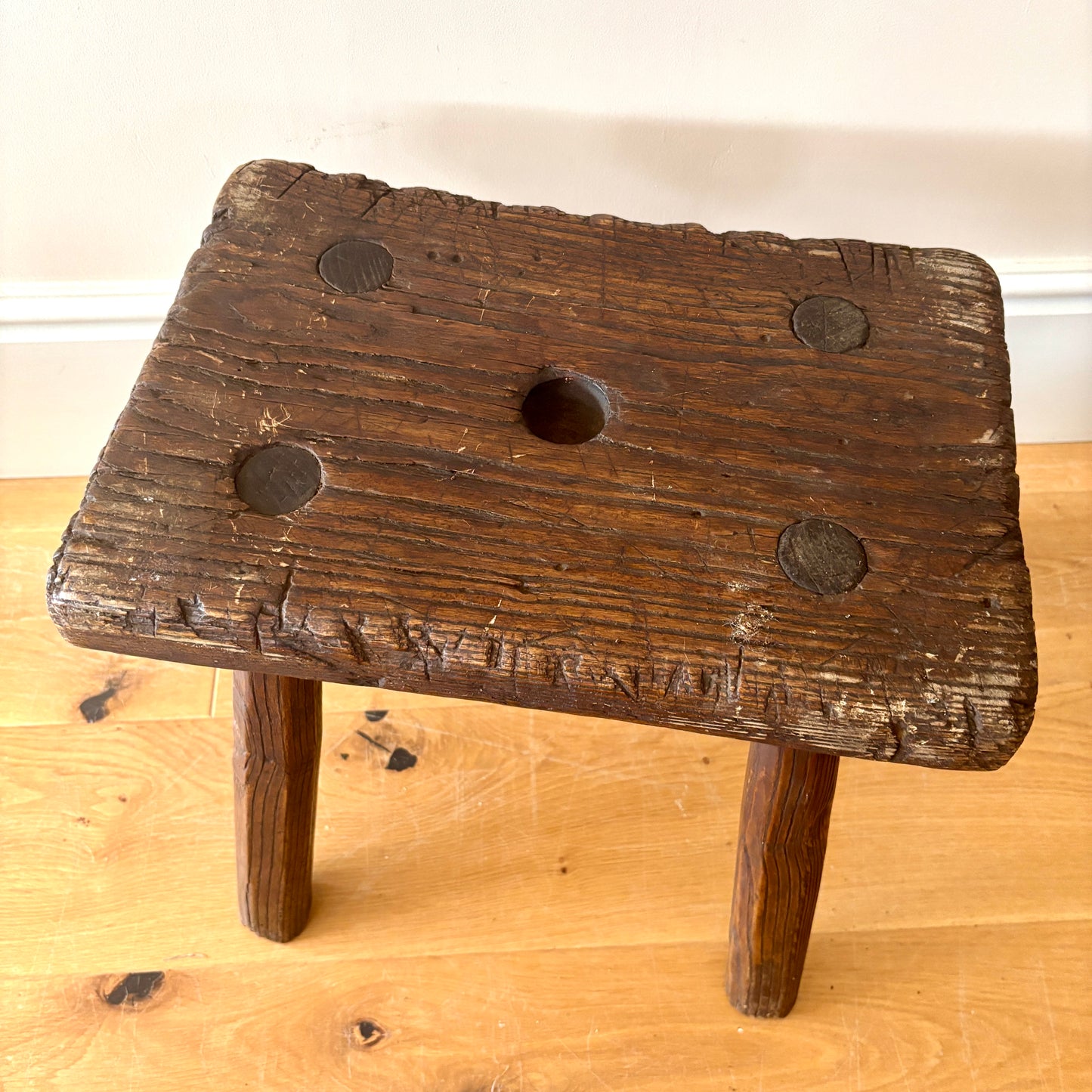 Rustic Heavy Handmade Hardwood stool