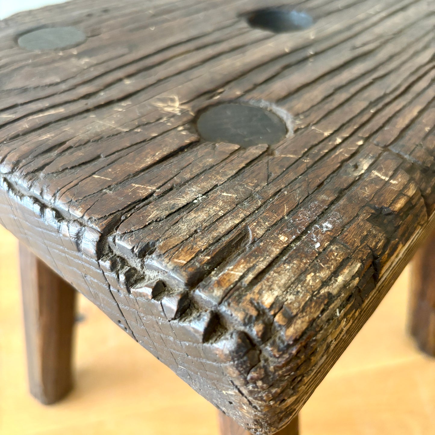 Rustic Heavy Handmade Hardwood stool