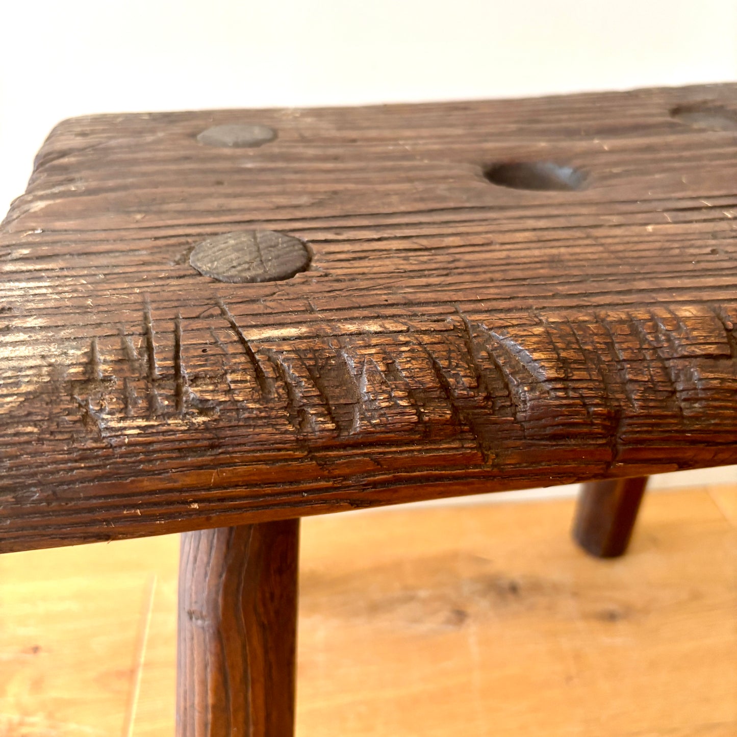 Rustic Heavy Handmade Hardwood stool