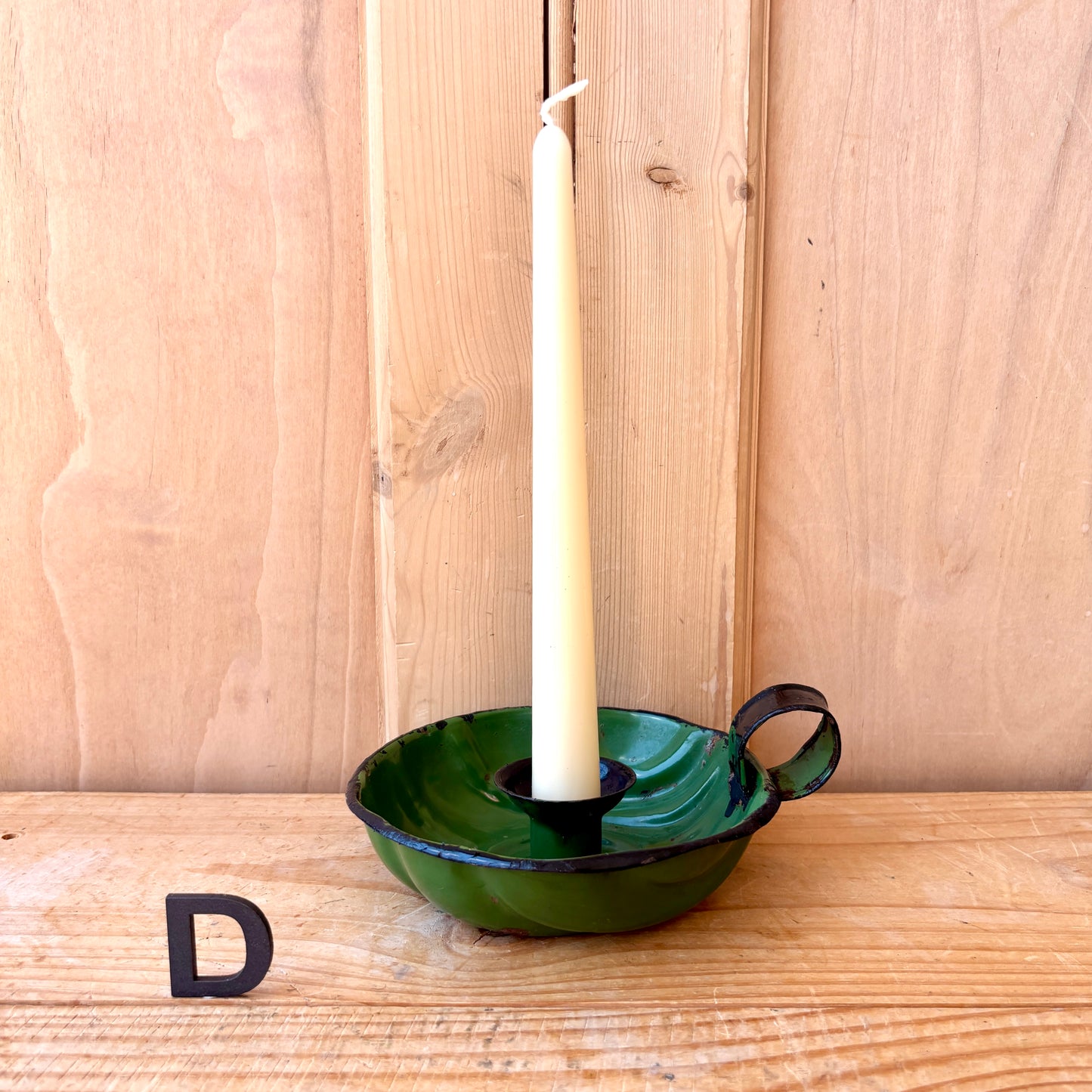 Vintage enamel candle holders
