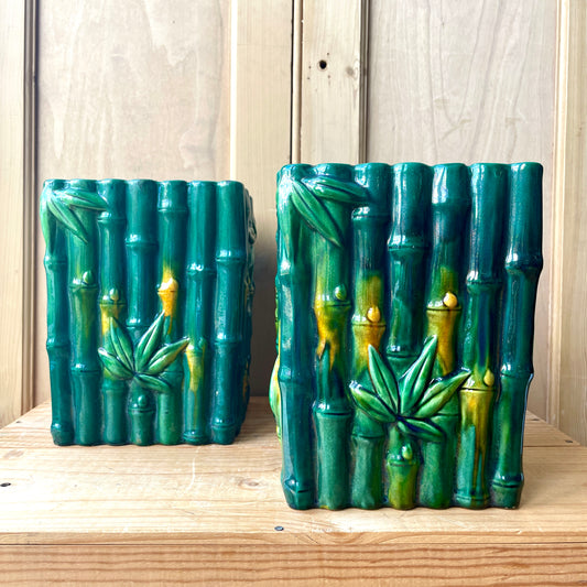 Pair Art Nouveau Majolica Planters