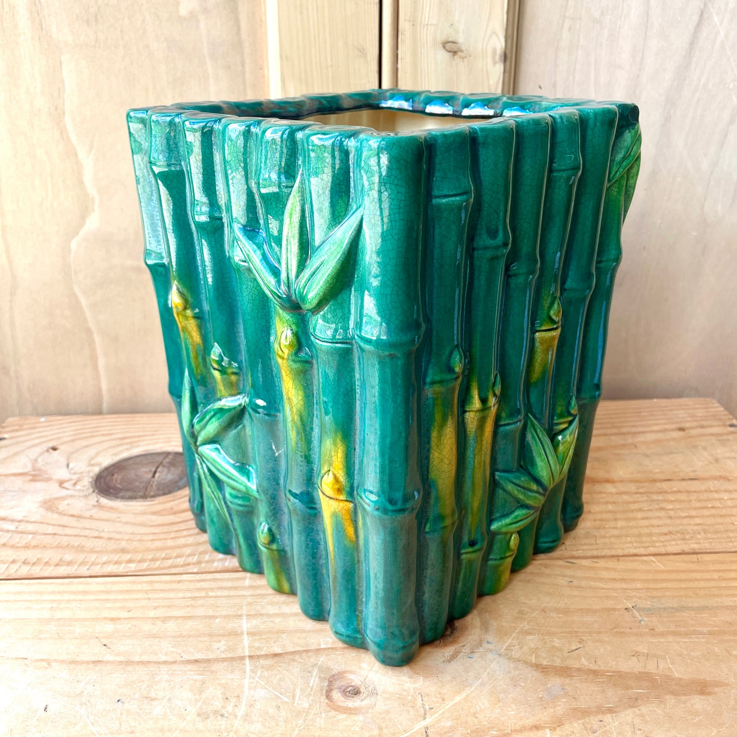 Pair Art Nouveau Majolica Planters