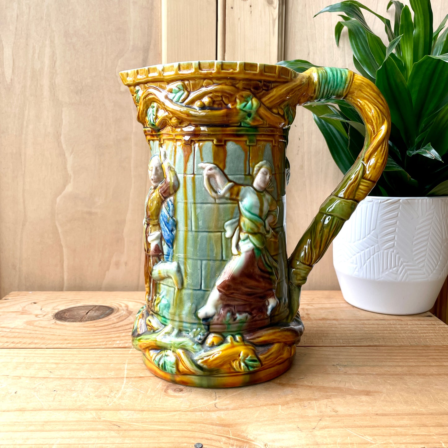 Majolica Tower Pitcher