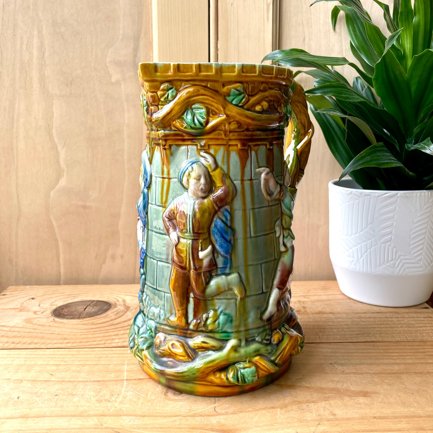 Majolica Tower Pitcher
