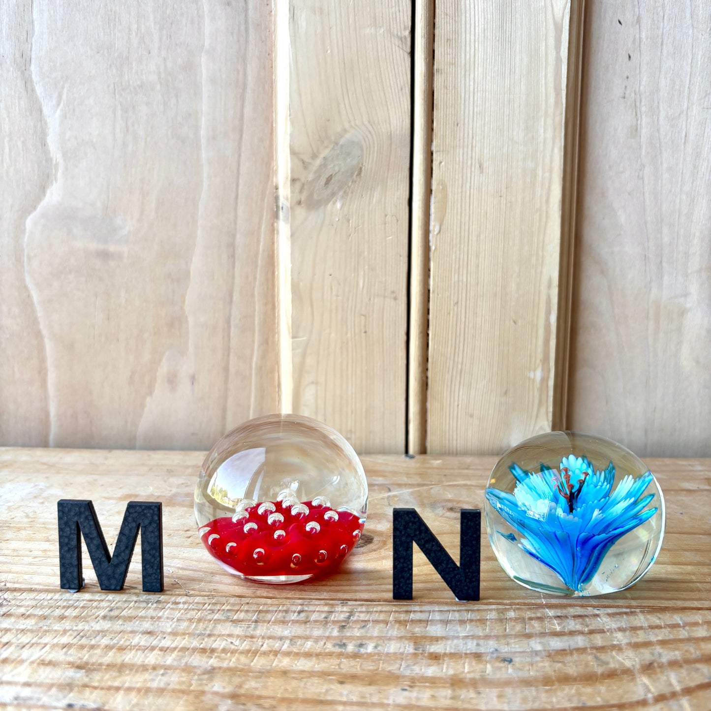 Vintage handblown glass paperweights