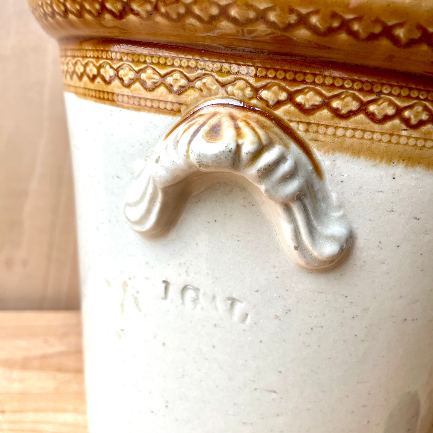 V Large Vintage Stoneware Butter Crock