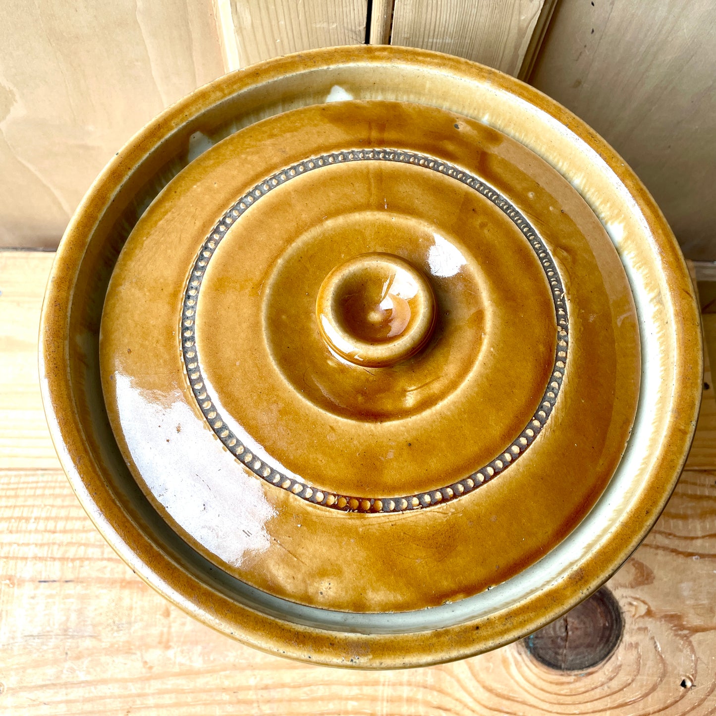 V Large Vintage Stoneware Butter Crock