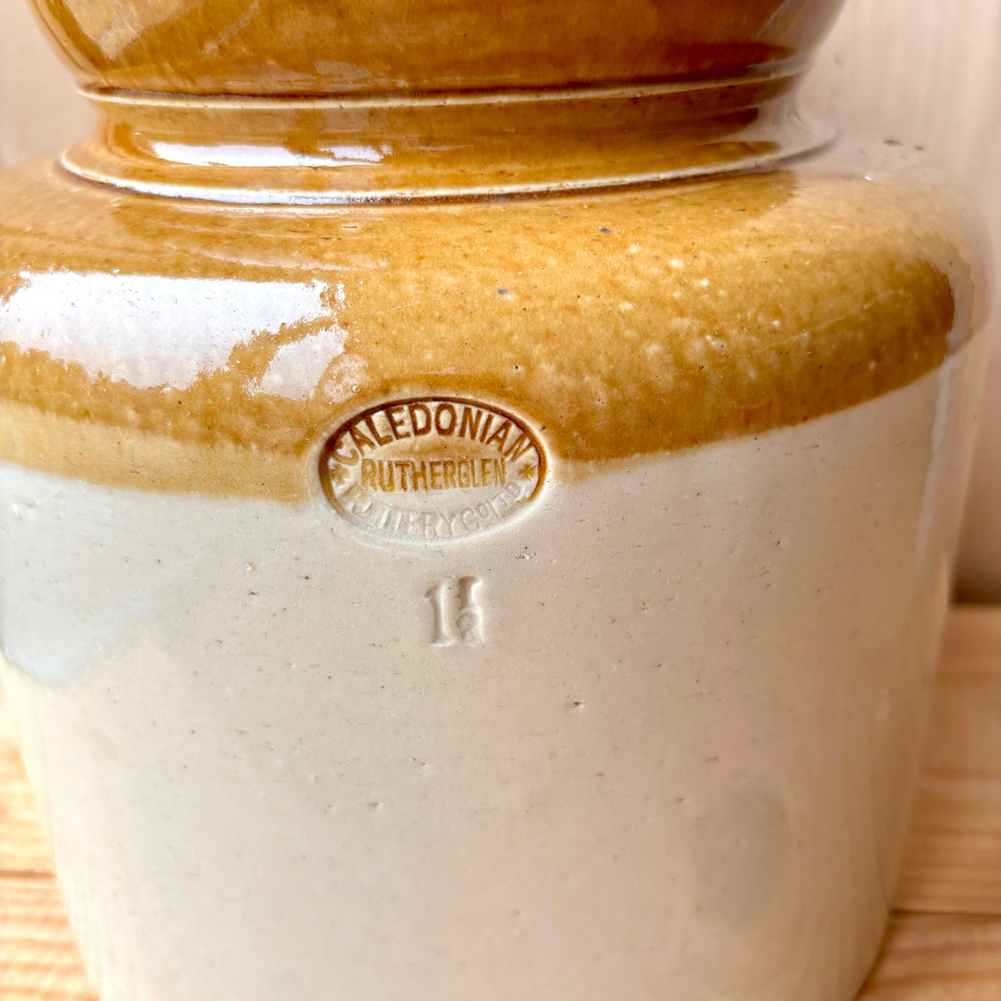 Very Large Vintage Stoneware Butter Crock