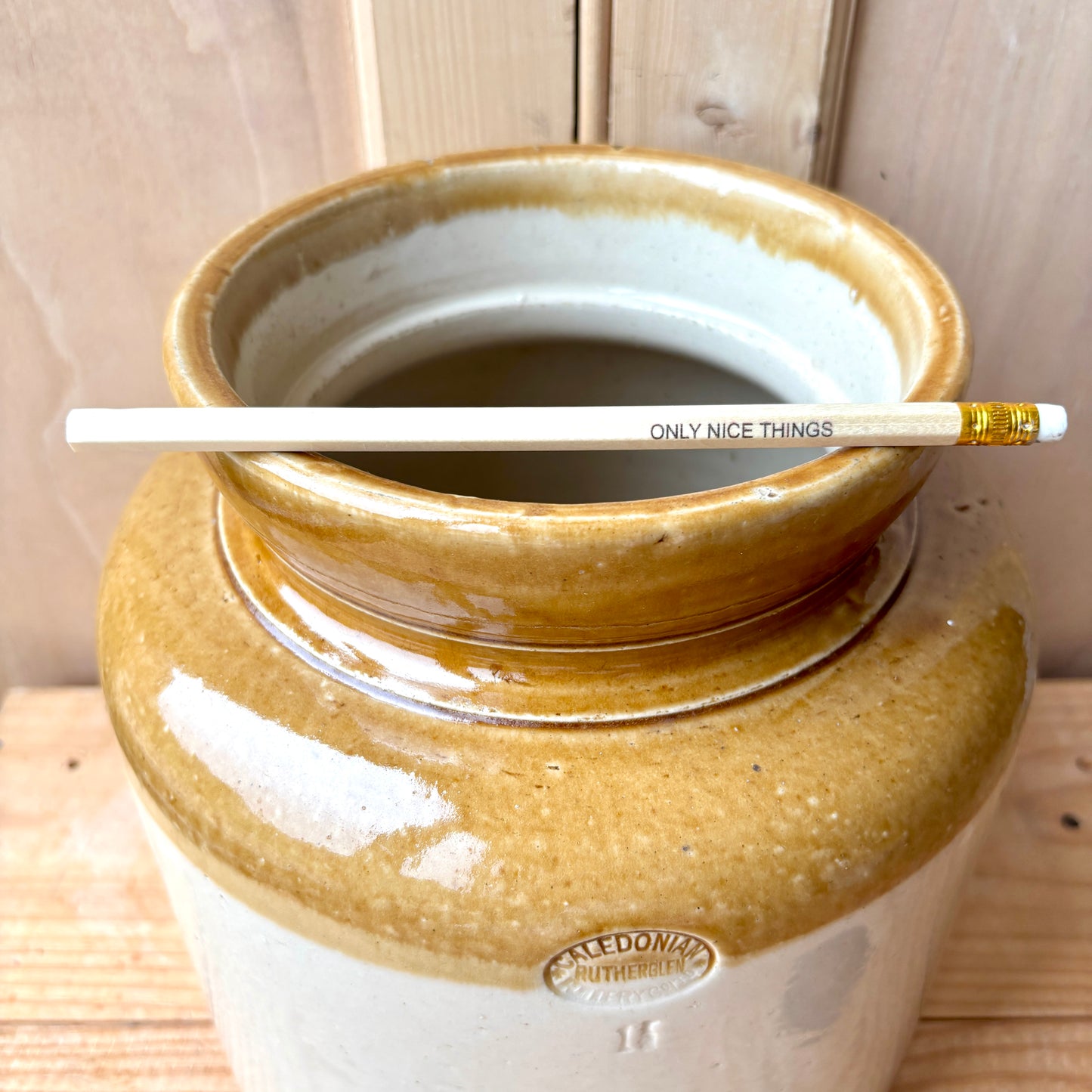 Very Large Vintage Stoneware Butter Crock