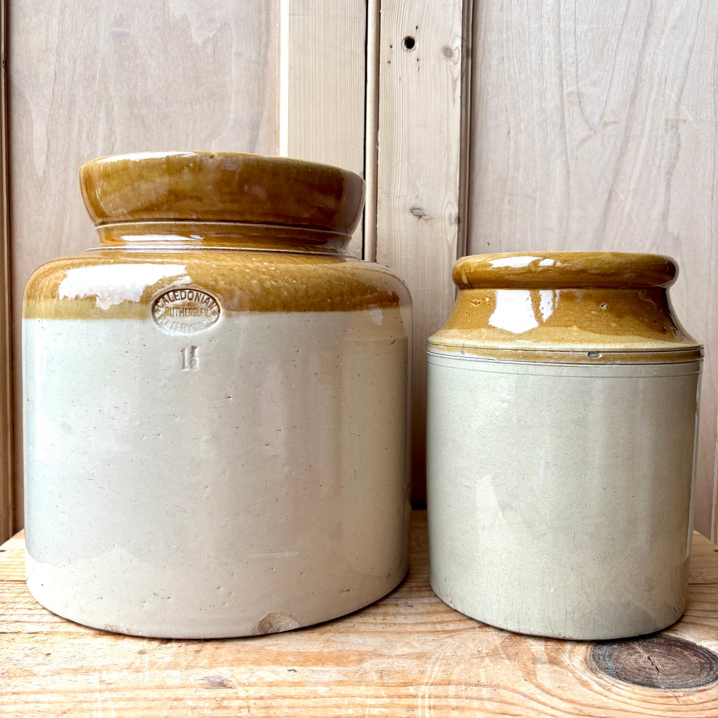 Very Large Vintage Stoneware Butter Crock