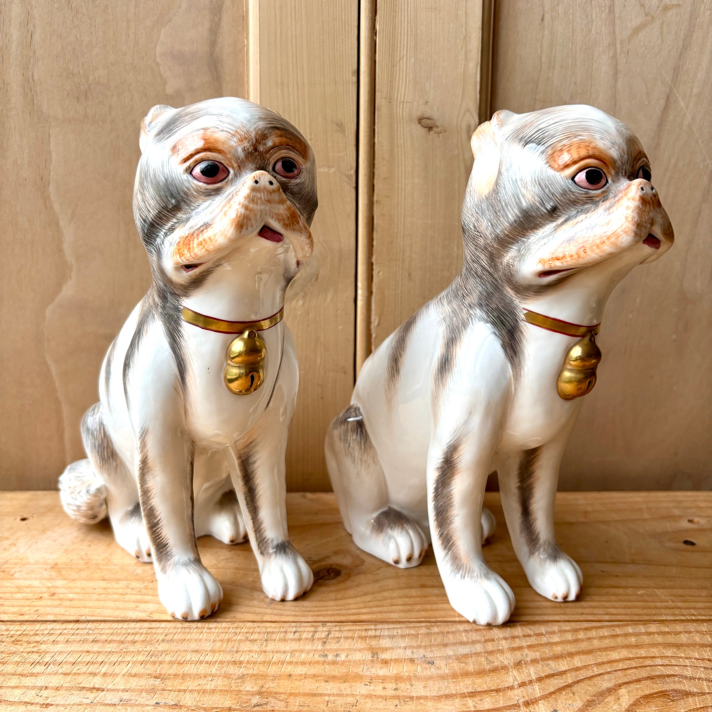 Vintage Sutherland Bone China Mantle Pugs