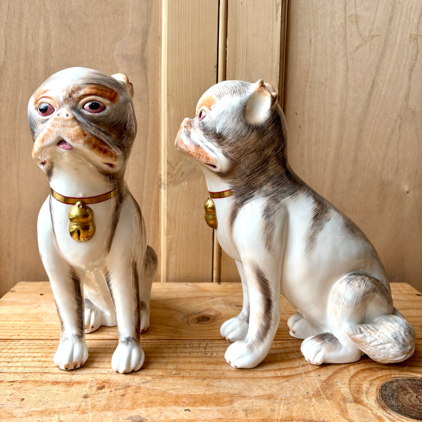 Vintage Sutherland Bone China Mantle Pugs