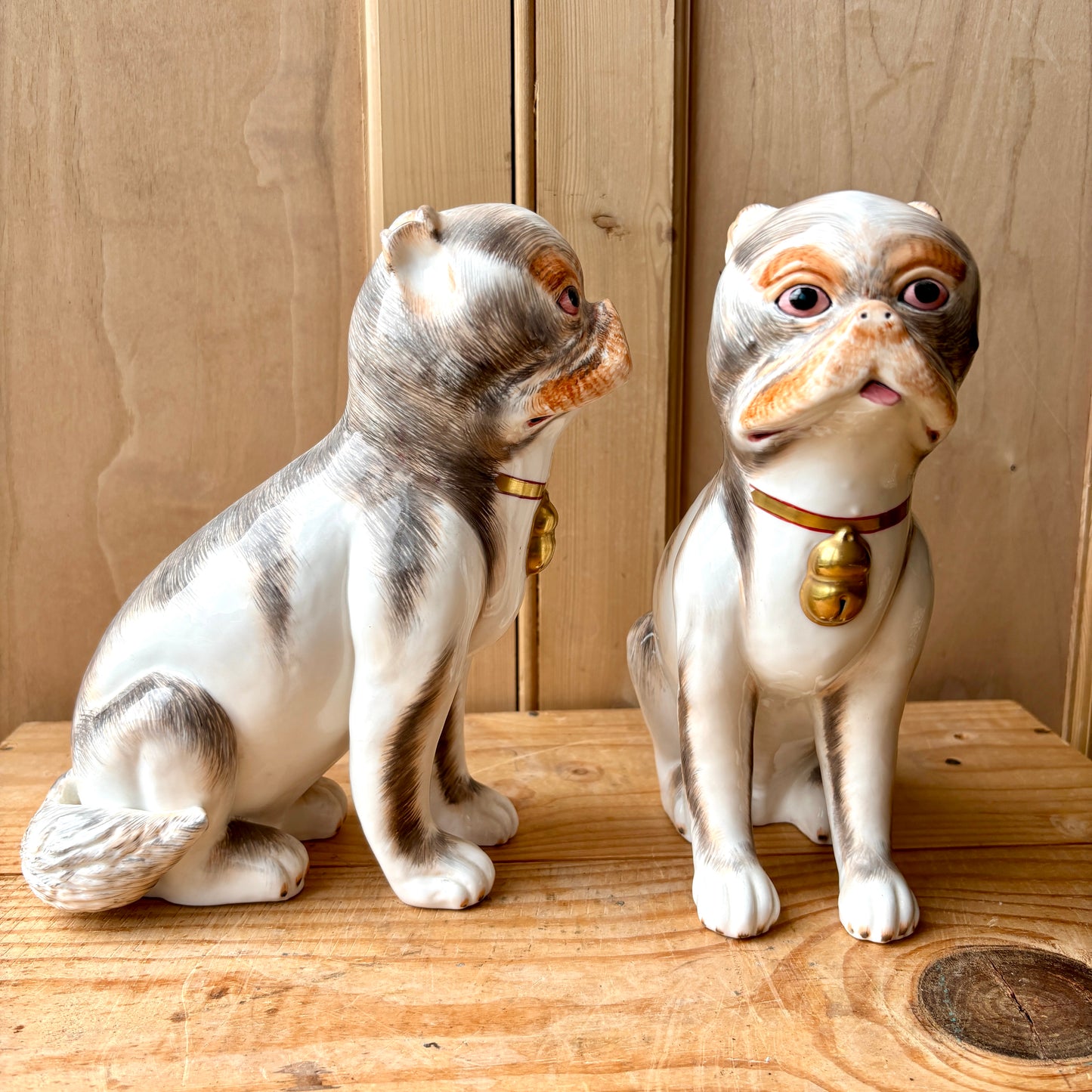 Vintage Sutherland Bone China Mantle Pugs