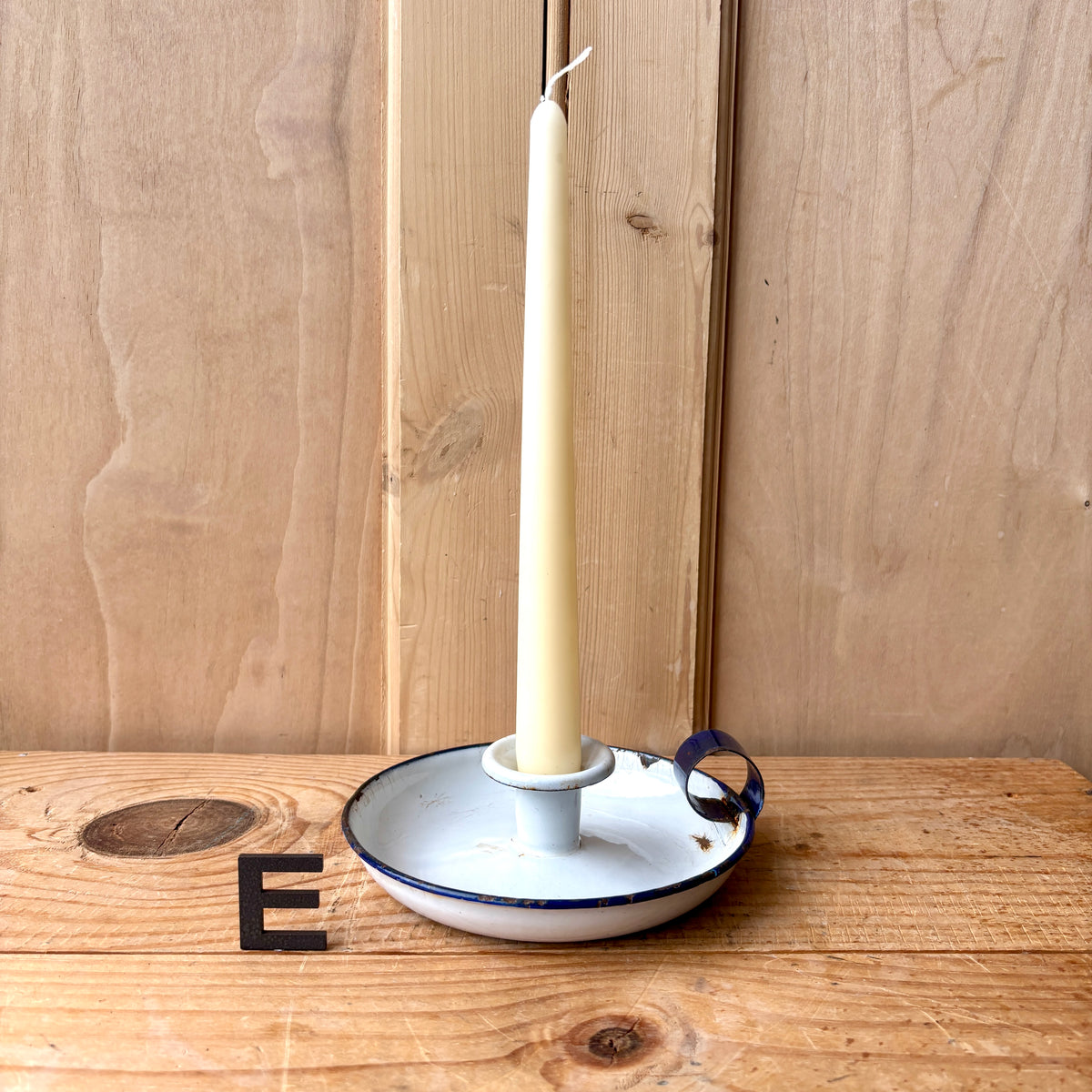 Vintage enamel candle holders