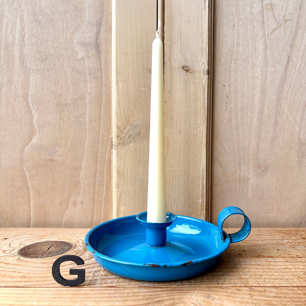 Vintage enamel candle holders