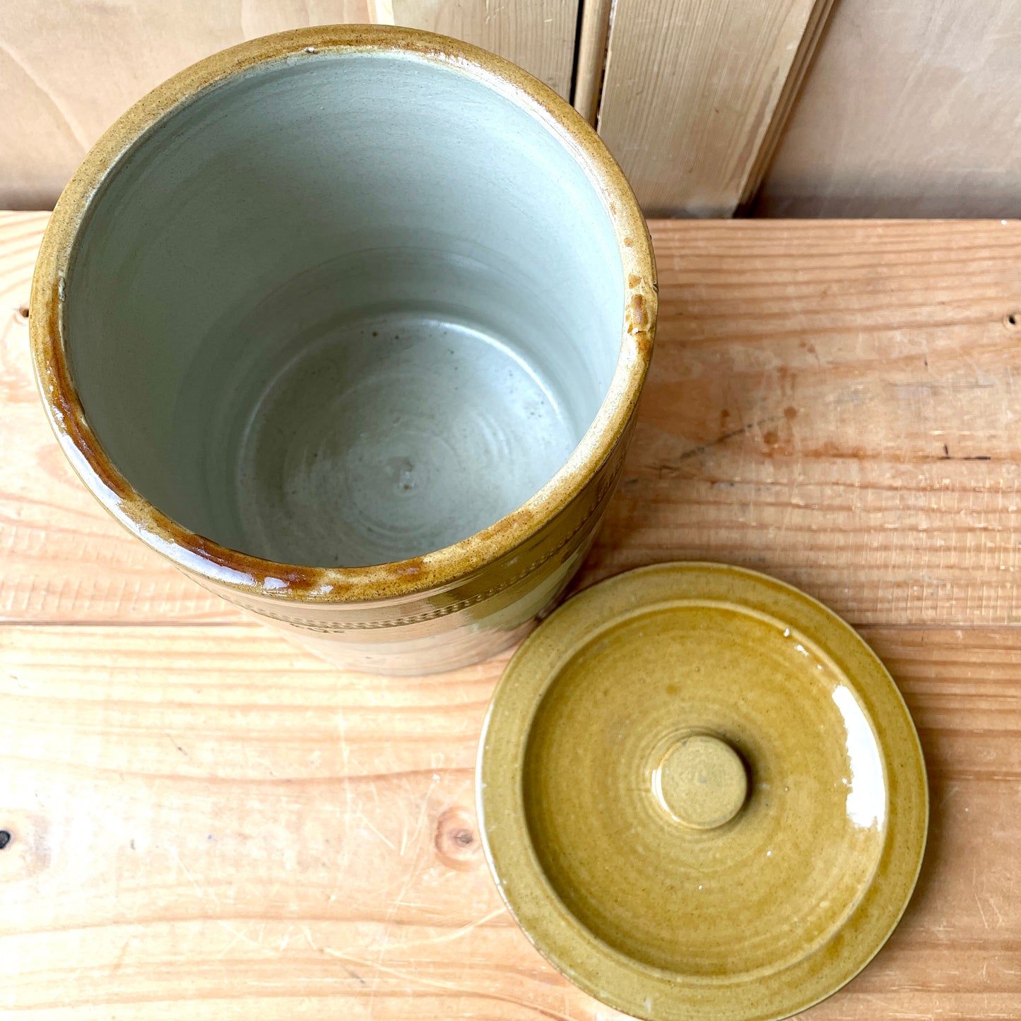 Vintage Stoneware Tobacco Jar