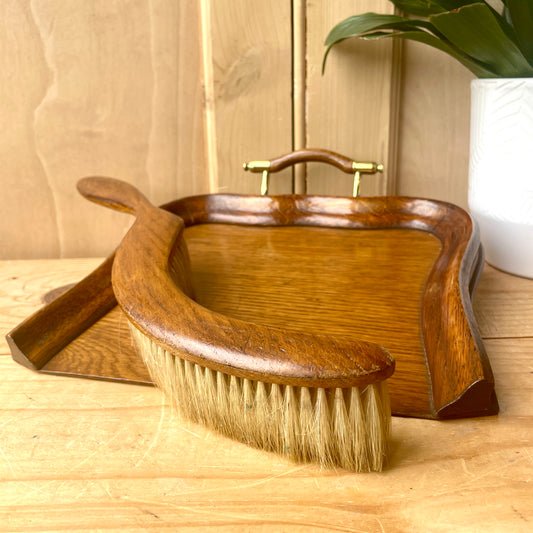 Antique Edwardian Crumb dustpan and brush