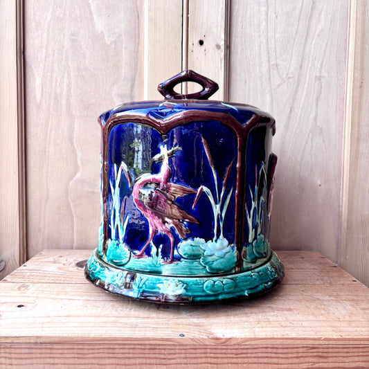 Antique Majolica Thomas Forester Stilton Cheese Dome