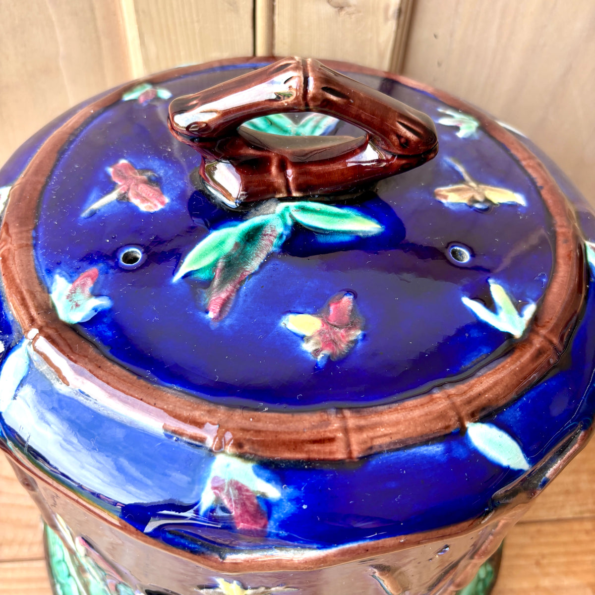 Antique Majolica Thomas Forester Stilton Cheese Dome