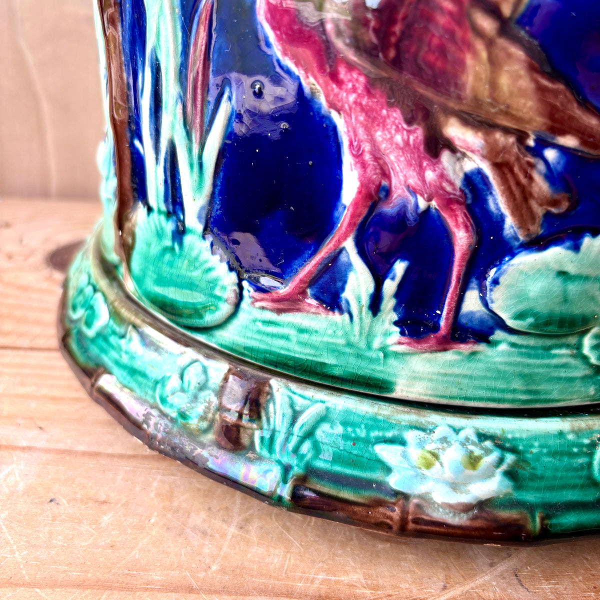 Antique Majolica Thomas Forester Stilton Cheese Dome