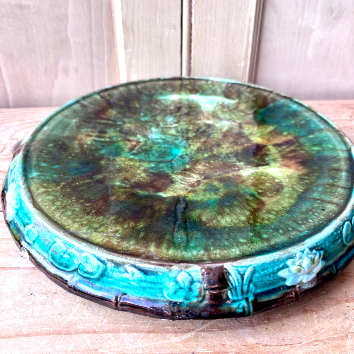 Antique Majolica Thomas Forester Stilton Cheese Dome