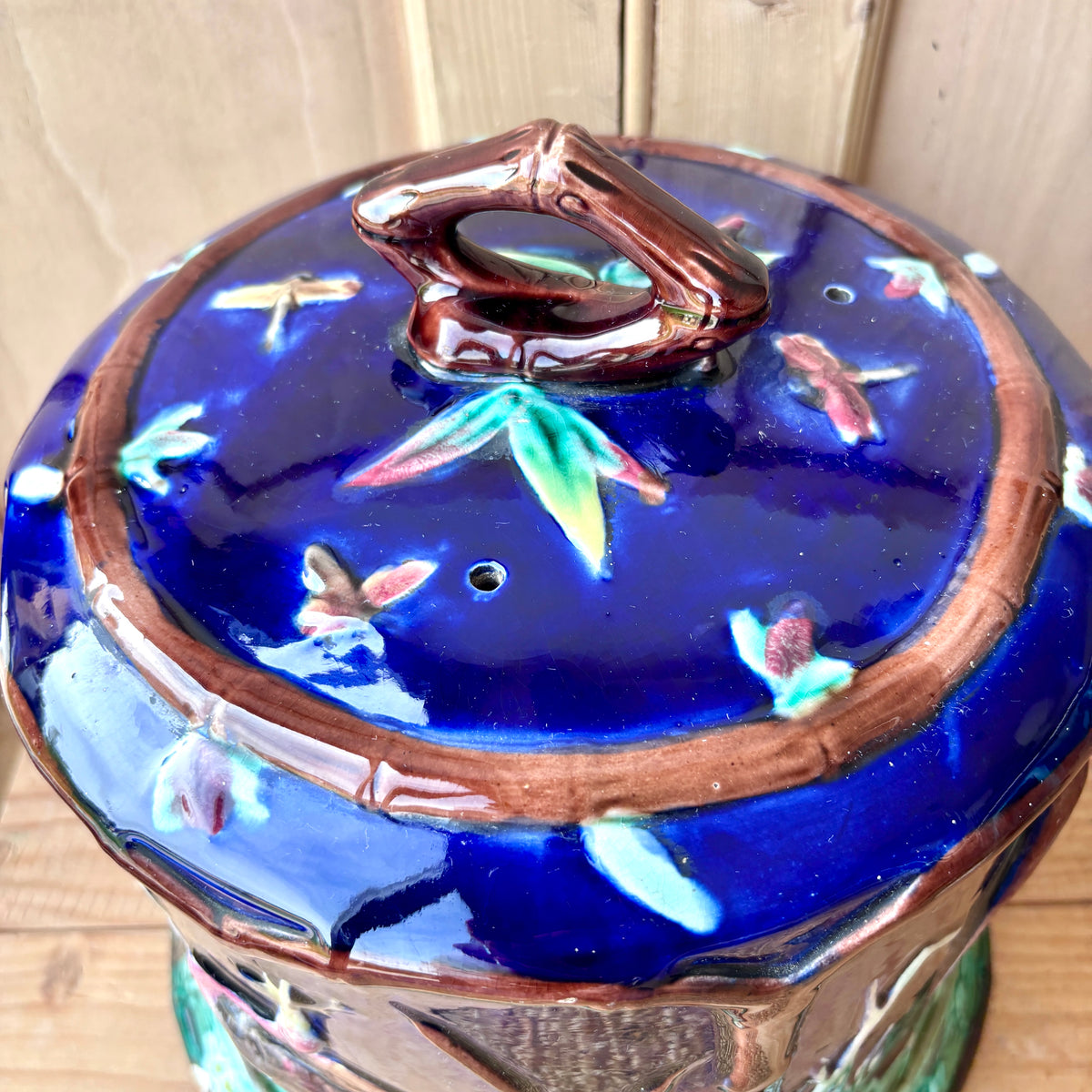 Antique Majolica Thomas Forester Stilton Cheese Dome