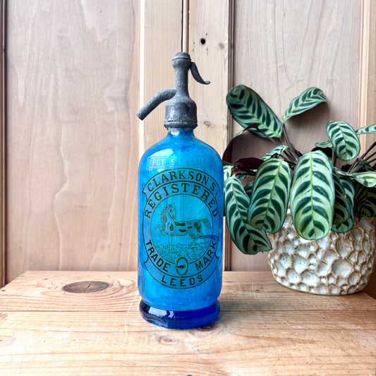 Antique Blue Glass Soda Syphon