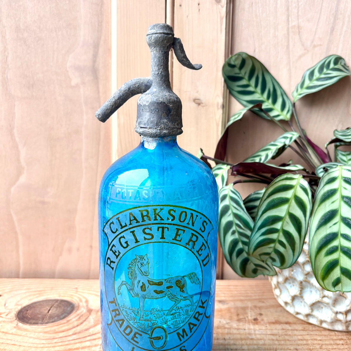 Antique Blue Glass Soda Syphon