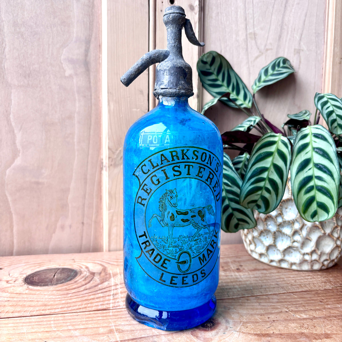 Antique Blue Glass Soda Syphon