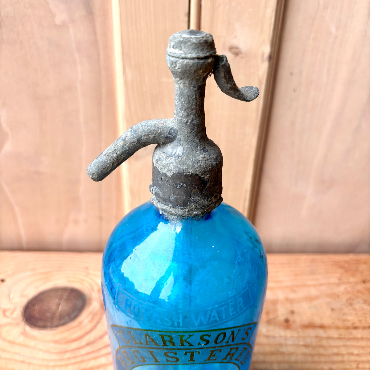 Antique Blue Glass Soda Syphon