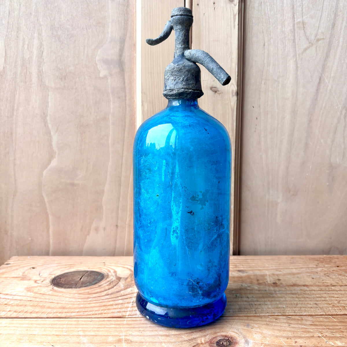 Antique Blue Glass Soda Syphon