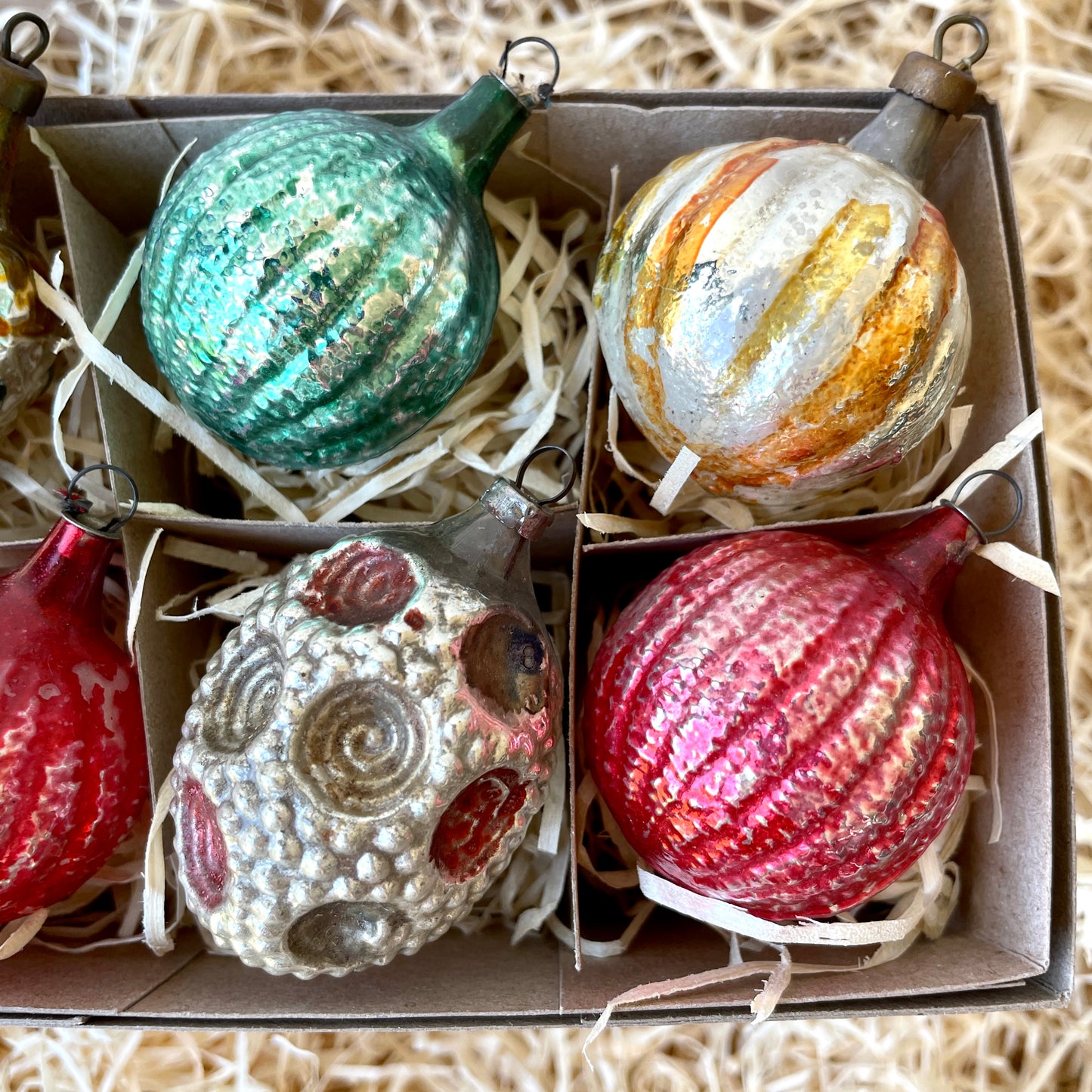 Six early vintage baubles