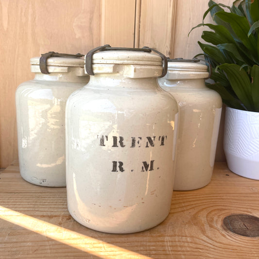 Set of Three Antique Doulton Lambeth Sample/Acid Jars