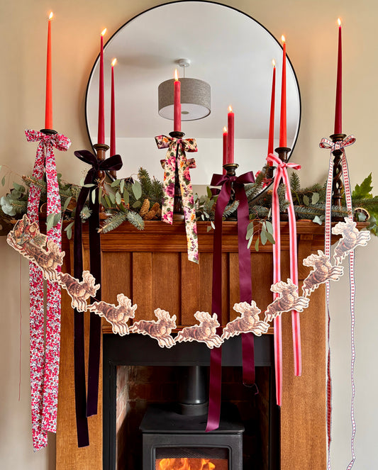 Vintage style Father Christmas and Sleigh Garland